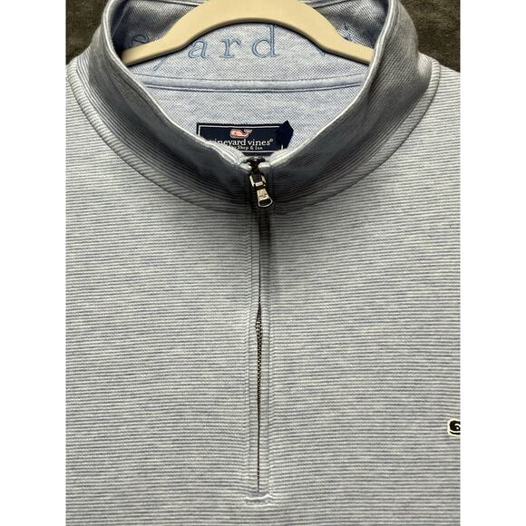 Vineyard Vines Shirt Men’s Sz 3XB Light Blue Breaker Saltwater 1/4 Zip Pullover - Picture 5 of 10